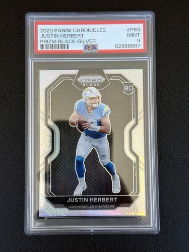 Justin Herbert [Silver] #PB3 2020 Panini Chronicles Prizm Black card
