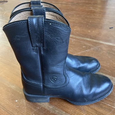 ARIAT Men's Black Heritage Roper Western Full Grain Leather