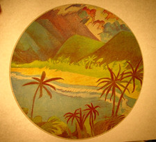 TROPICAL BEACH SHOT VINTAGE 1970's VACATION IRON ON TRANSFER -NICE, B-26