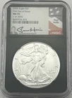 2026 AMERICAN SILVER EAGLE NGC MS70 FDOI BLACK CORE PAUL HOLLIS SIGNED 1 of 2026