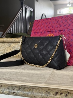 Tory Burch Willa Zip Leather Shoulder Bag in Black NWT | eBay