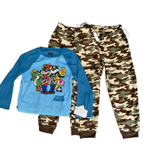LOT of 2 Cuddl Duds Pajama Pants Camo  1 Super Mario Long Sleeve Pajama Shirt 8