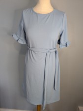 BOOHOO BNWT Size 10 Baby Blue Fit and Flare Short Sleeved Maternity Dress