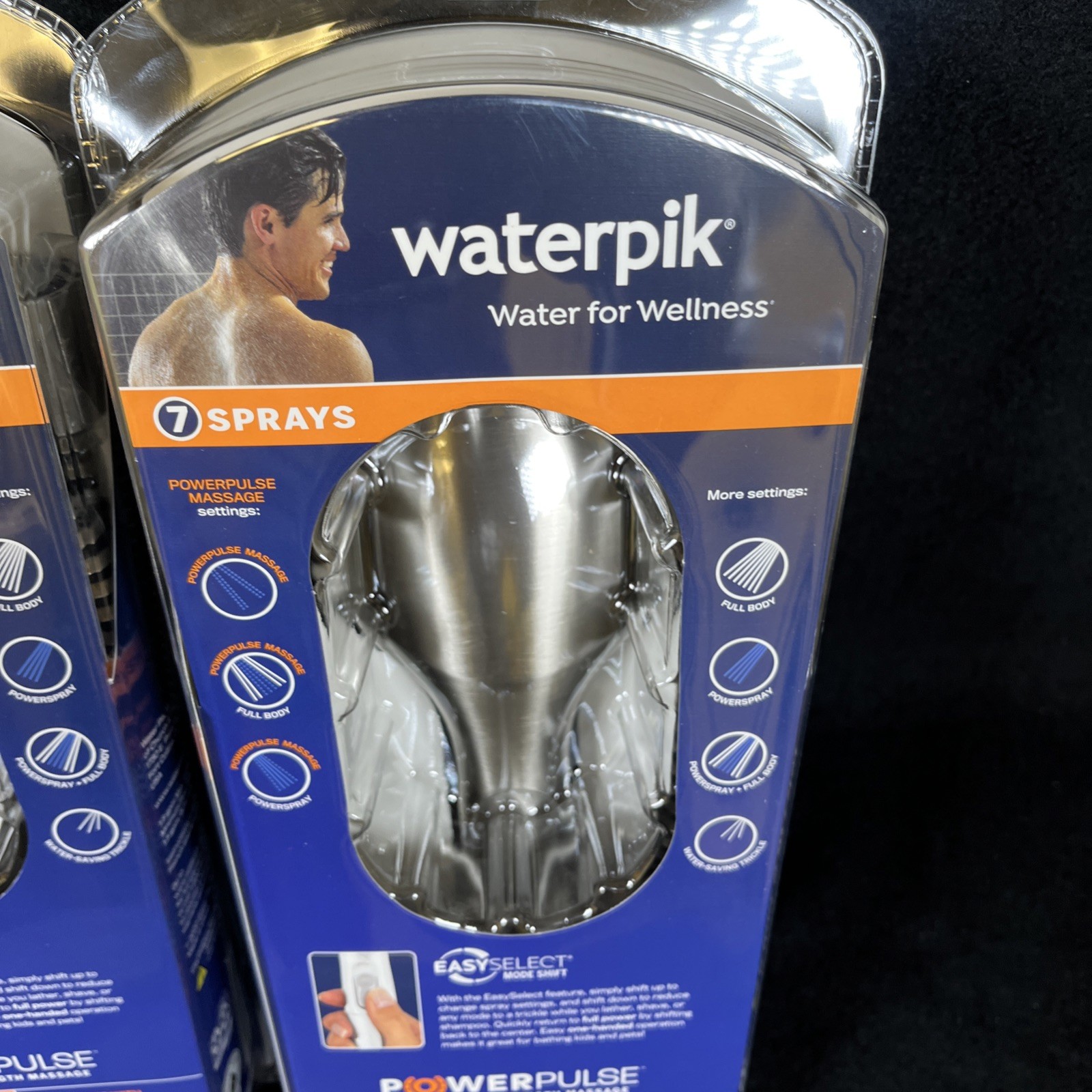 (2) Waterpik VOT-669E 7-Mode Powerpulse Hand Held Shower - Brushed Nickel