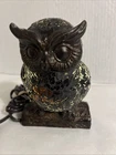 Vintage Tiffany Style Mosaic Stained Glass Owl Table Lamp Night Light  6.5"