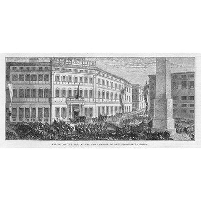 ITALIEN Ankunft des Königs in Monte Citorio Abgeordnetenkammer - antiker Druck 1871
