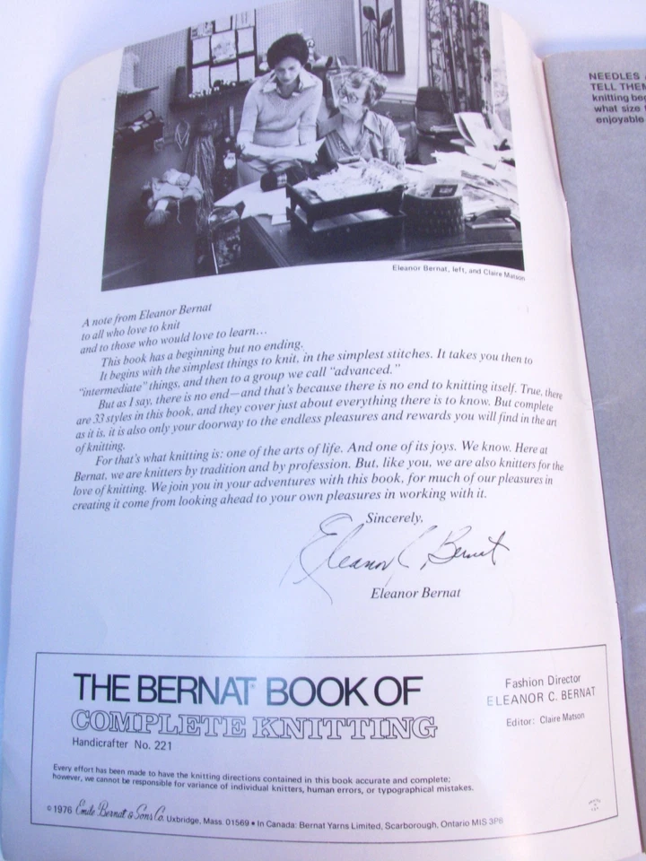 Bernat Complete Knitting Book No. 221 Learn to Knit Illustrated Vintage Guide - Image 2 of 4