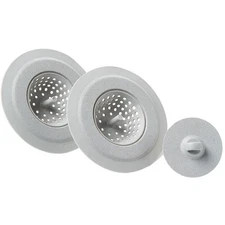 ECO Sink Strainer & Stopper Set - 3 Piece Set BPA Free Fits Most Standard Sinks