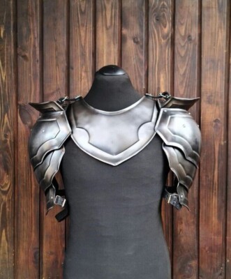 Medieval Pauldrons Shoulder And Gorget Armour Knight Larp Reenactment Halloween