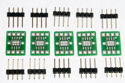 5er-Pack Oberflächenmontage (SMD) SOIC8 mit Ground Pad auf 0,1'' DIL Adapter Konverter