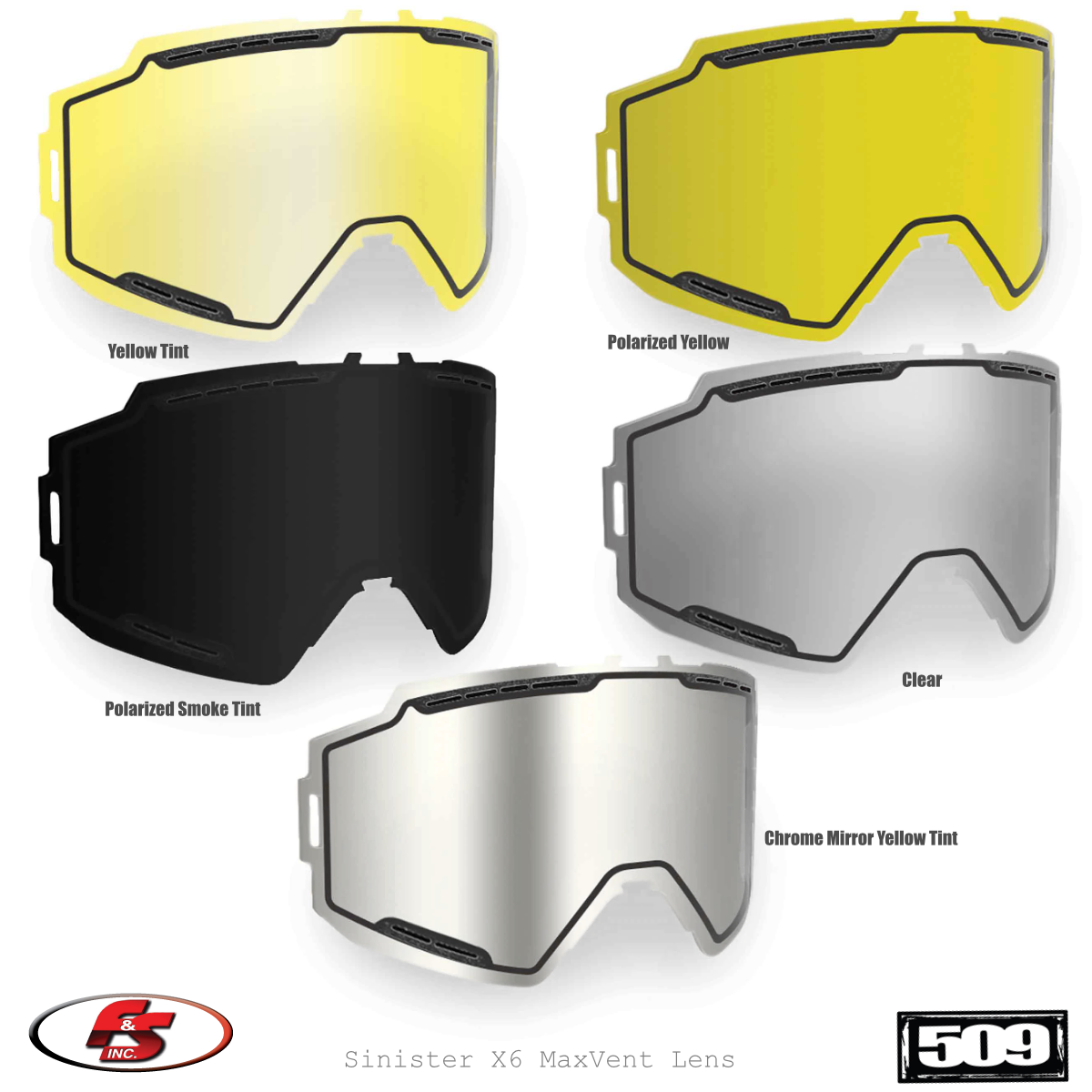 NEW 509 Sinister X6 MaxVent Snowmobile Goggle Replacement Lens | eBay