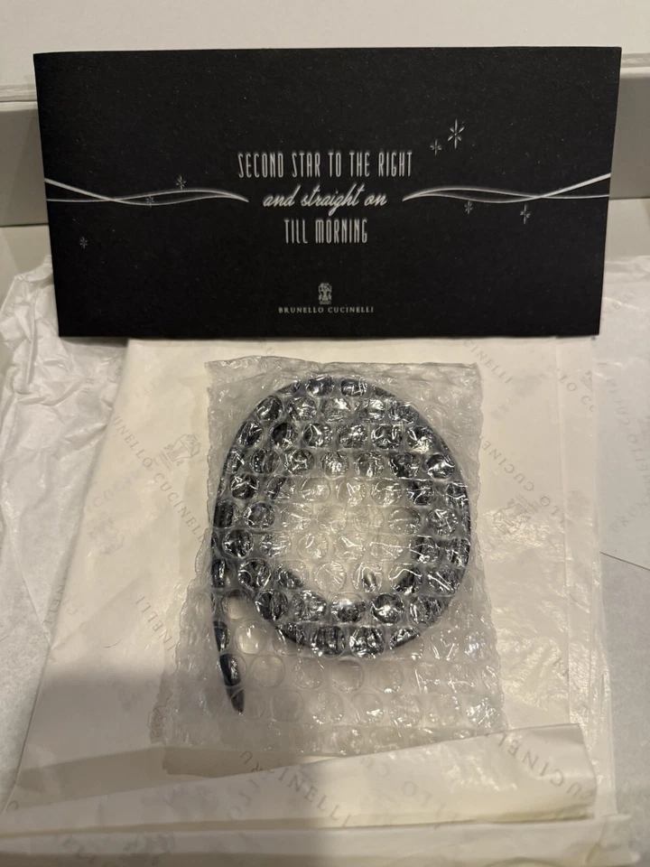 Bandolera/bolsa de mano/muñequera Brunello Cucinelli Monili Waterfall metálica, gris Foto 4 de 4