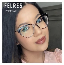 TR90 Cat Eye Reading Glasses For Women Anti Blue Light Retro Classic Eyeglasses