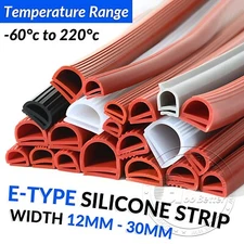 E-Shape Silicone Rubber Sealing Strip 12mm-30mm Window Oven Door Seal Gasket