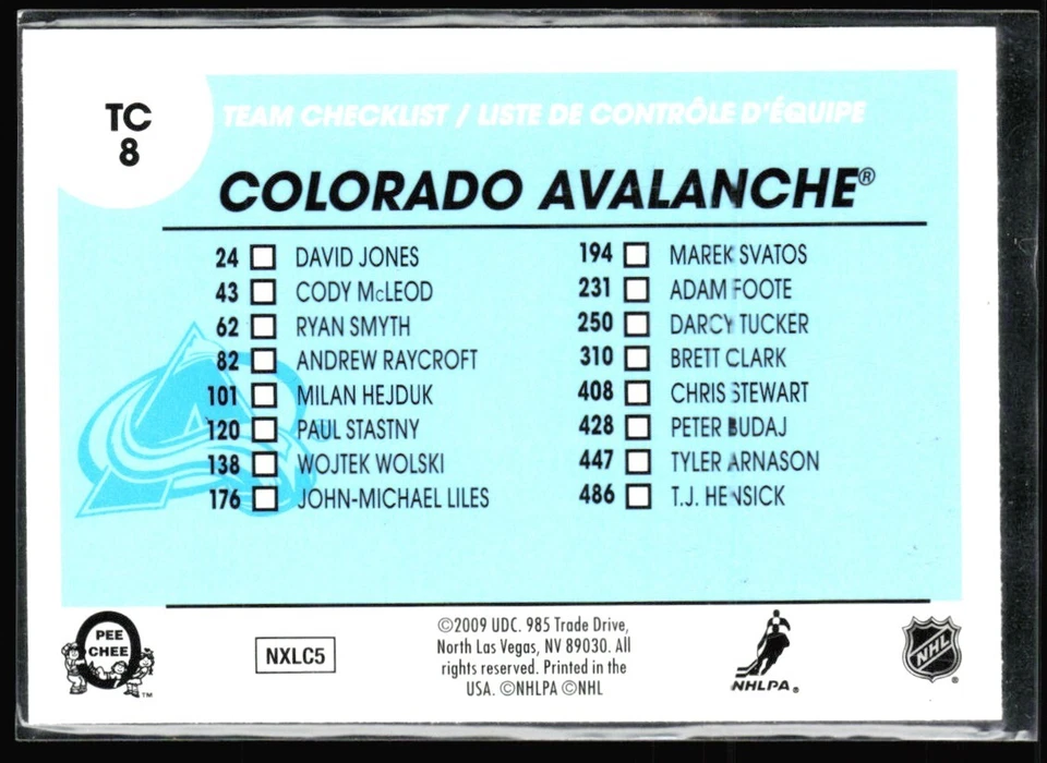 2009-10 O-Pee-Chee Team Checklists Ryan Smyth #TC8 H3R2G - Image 2 of 2
