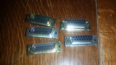 D-sub Connectors Amp 205206-1 15 pin male housing no pins (Lot of 5)