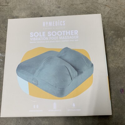 HoMedics Sole Soother Ultra Plush Fabric Vibration Blue Foot Massager