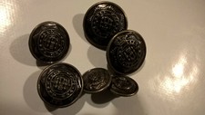 6 BRONZEFARBENE METALLKN&Ouml;PFE 4 MITTEL / 2 KLEINE