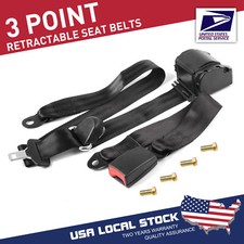 1 Universal 3 Point Retractable Seat Belts Fit For Jeep Cj Yj Wrangler 1982-95