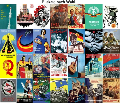 Various GDR posters posters East socialism SED Trabi propaganda GDR [A2]