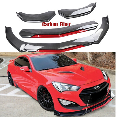 Front Bumper Lip Splitter Body Kit Spoiler For Hyundai Genesis 2DR Carbon Fiber