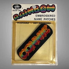 Vintage Retro Rainbow  Pride Connie Embroidered Patch Name Tag The Show Offs
