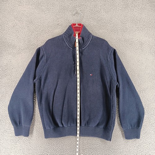 Tommy Hilfiger Suéter Para Hombre XL Azul 1/4 Cremallera Manga Larga Suéter - Imagen 4 de 10