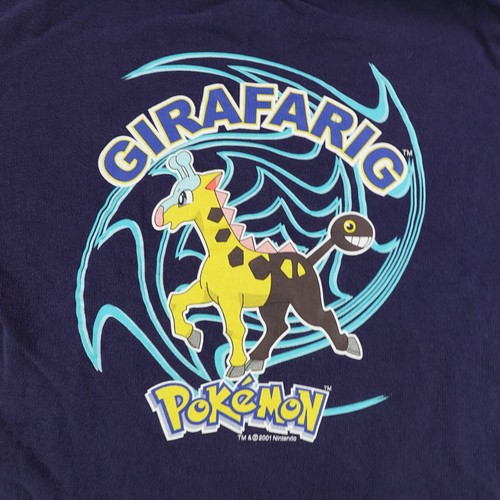 Vintage Pokemon Shirt Boys 10 Blue Nintendo Girafarig Sweater Sweatshirt 2001 - Picture 2 of 9