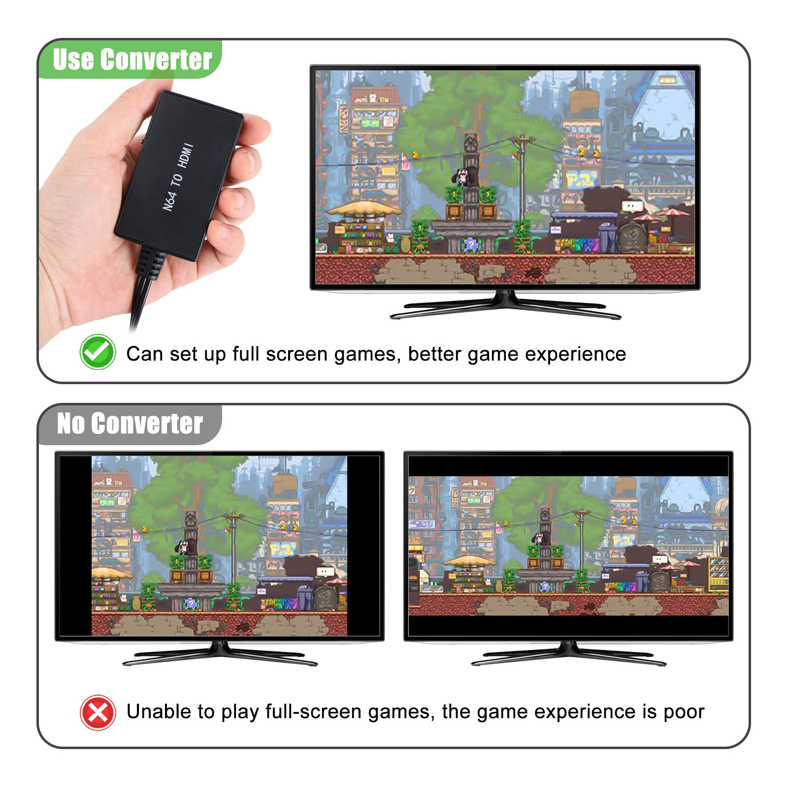 For Nintendo64 To HDM HD Link Cable N64 To a New HDMI TV Converter Adapter US 