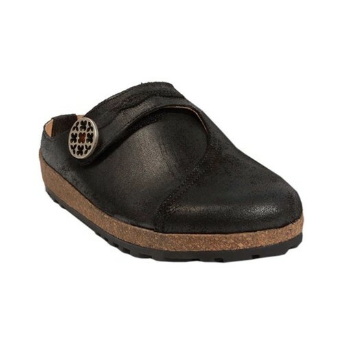 haflinger leather clogs womens
