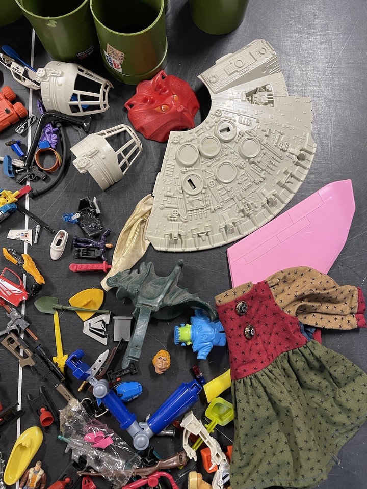 Vintage Huge Lot Toy Parts Accessories Gi Joe Original Mask Star Wars