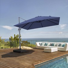 Belleze 10ft Cantilever Umbrella With Cross Base Set Green For Sale Online Ebay