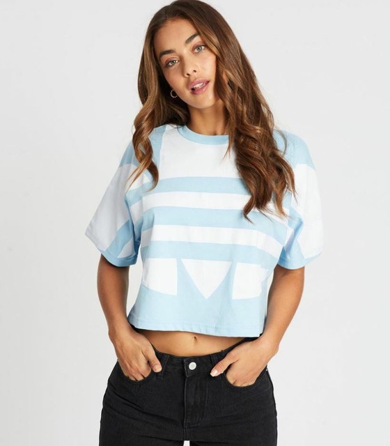 adidas crop top blue