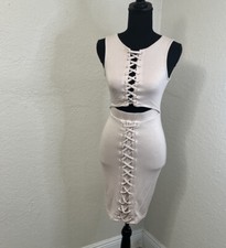 Revamped bodycon dress  lace up front Size S
