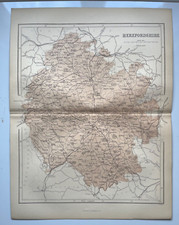 1868 antike Chromolithographie Grafschaft Karte von Herefordshire England