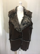 Women's Faux Suede, Faux Fur, Sleeveless Brown Body Warmer. Uk 20. Togg Closure.