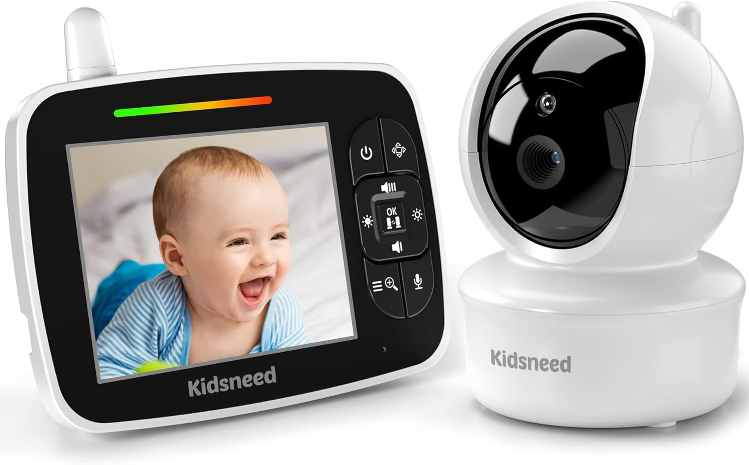 3.5 Inch Video Baby Monitor with Remote Pan Tilt Zoom and Night Vision-image