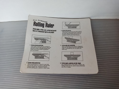 Righello a rullo vintage multiuso disegno note musicali disegno 3D NOS - Foto 3 di 5
