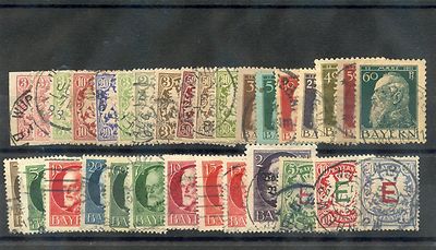 GERMANY, BAVARIA 1849-1920 F-VF USED 31 DIFFERENT VALUES $110