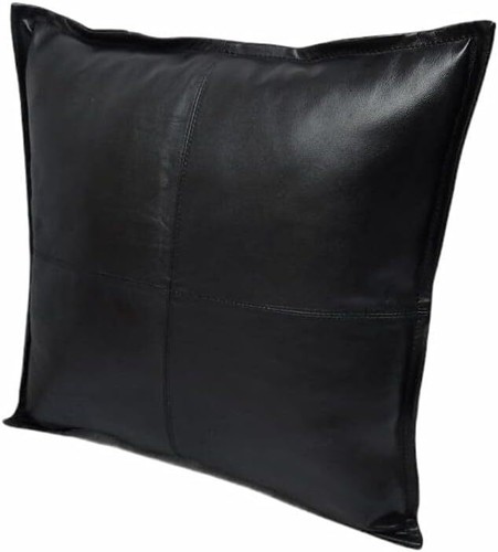 Genuine Leather Pillow Cover Decorative Throw Case for Living Room & Bedroom - Picture 4 of 6