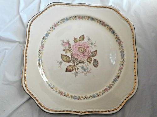 Homer Laughlin Eggshell Georgian Floral Ring Center Dinner Plates Square Shaped - Picture 3 of 12