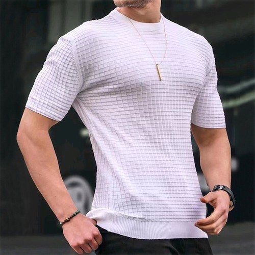 Men's Sports Short Sleeve Round Neck T-Shirt Casual Sports Top - Picture 7 of 11