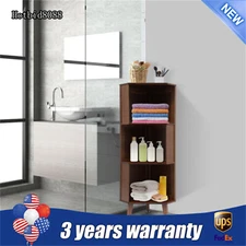 3Tier Storage Cabinet Corner Storage Shelf Brown Storage Cabinet For Office/Home