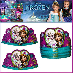 FROZEN Princess Tiara Party Hat Birthday Party Favors Elsa Anna Disney 8ct