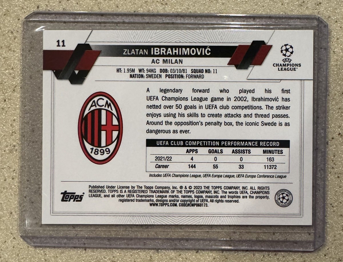 ZLATAN IBRAHIMOVIC 2022-23 Topps Chrome UEFA Purple & Gold Seismic