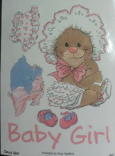 SUZY'S ZOO "BABY GIRL " STICKER SHEET 9841
