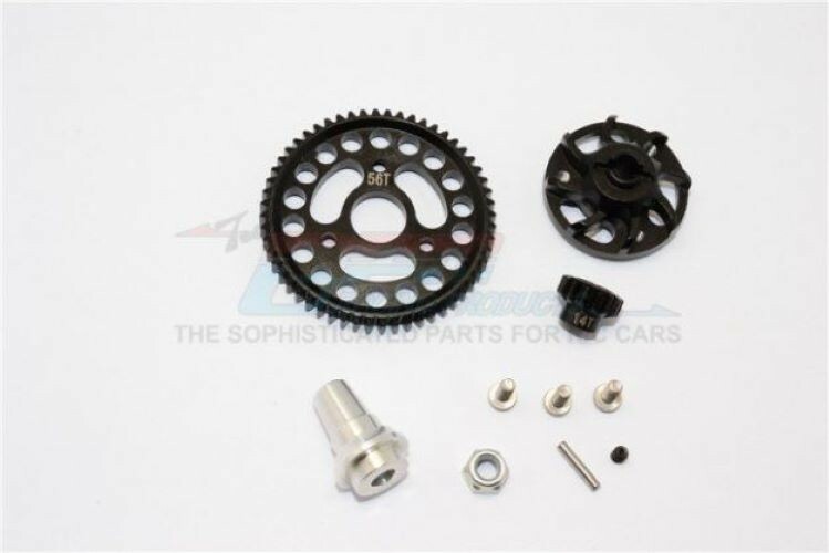 SLA155614TLG-BK GPM Racing Slash 4x4 Aluminium Gear Adapter With Steel 32P  56T