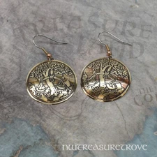 Zodiac Sign Libra Brass Earrings BE-155