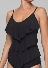 MAGICSUIT by MIRACLESUIT BLACK RITA RUFFLE TIERED TANKINI SWIMSUIT SWIM TOP 8