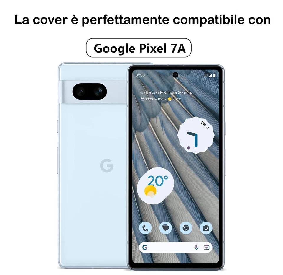 Cover Custodia Trasparente per Google Pixel 7A in TPU morbido disegno T - Immagine 2 di 2